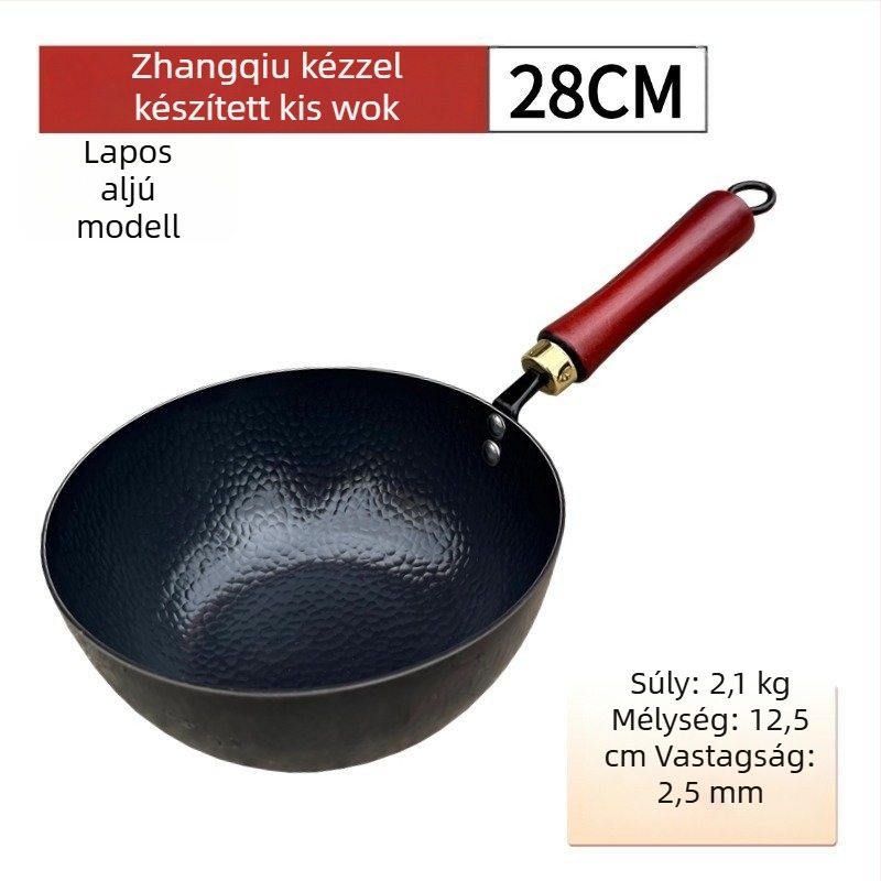 Személyre szabott Zhangqiu autentikus bevonat nélküli kis tejes edény bébiételekhez, kézzel kovácsolt vasból