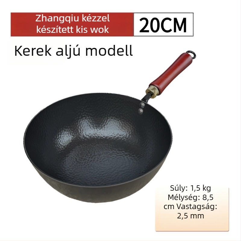 Személyre szabott Zhangqiu autentikus bevonat nélküli kis tejes edény bébiételekhez, kézzel kovácsolt vasból