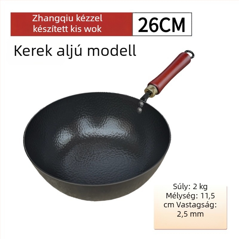 Személyre szabott Zhangqiu autentikus bevonat nélküli kis tejes edény bébiételekhez, kézzel kovácsolt vasból