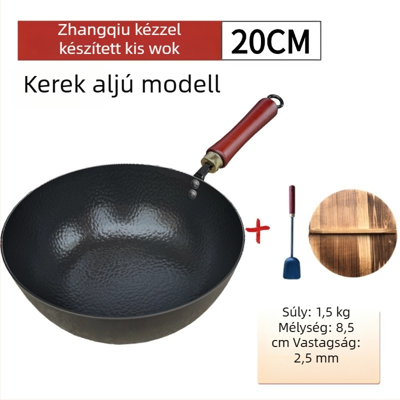 Személyre szabott Zhangqiu autentikus bevonat nélküli kis tejes edény bébiételekhez, kézzel kovácsolt vasból