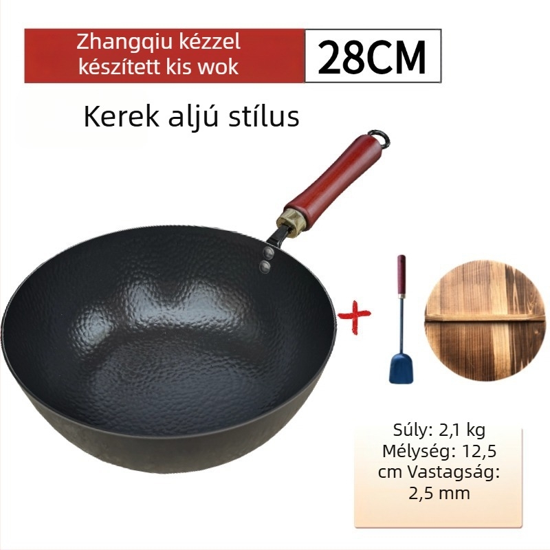 Személyre szabott Zhangqiu autentikus bevonat nélküli kis tejes edény bébiételekhez, kézzel kovácsolt vasból