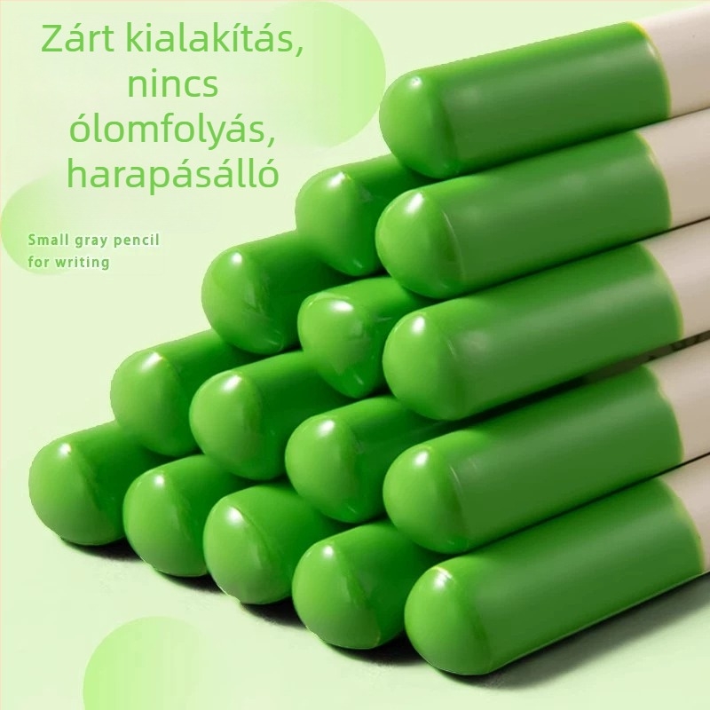 Deli háromszög alakú zöld HB/2B ceruza gyerekeknek, nem toxikus, törésálló, szemvédő, fa iskolai ceruza
