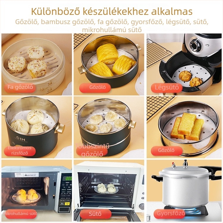 Szilikonolajos gőzölőpapír, nem tapad, élelmiszer-minőségű, 100 lap
