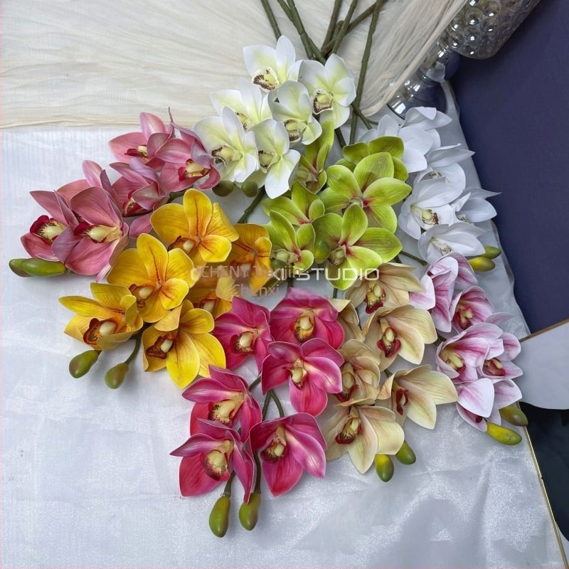 Kiváló minőségű 3D-s Phalaenopsis orchidea művirág, nagy orchidea, élethű esküvői dekoráció