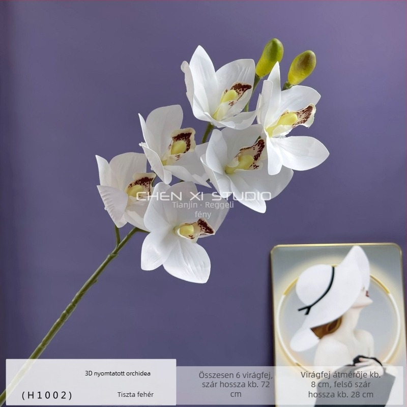 Kiváló minőségű 3D-s Phalaenopsis orchidea művirág, nagy orchidea, élethű esküvői dekoráció