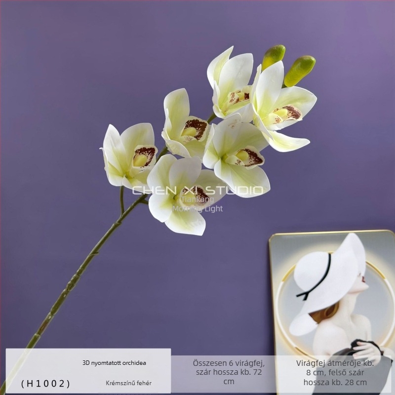 Kiváló minőségű 3D-s Phalaenopsis orchidea művirág, nagy orchidea, élethű esküvői dekoráció