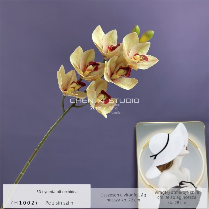 Kiváló minőségű 3D-s Phalaenopsis orchidea művirág, nagy orchidea, élethű esküvői dekoráció