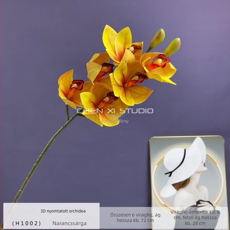 Kiváló minőségű 3D-s Phalaenopsis orchidea művirág, nagy orchidea, élethű esküvői dekoráció