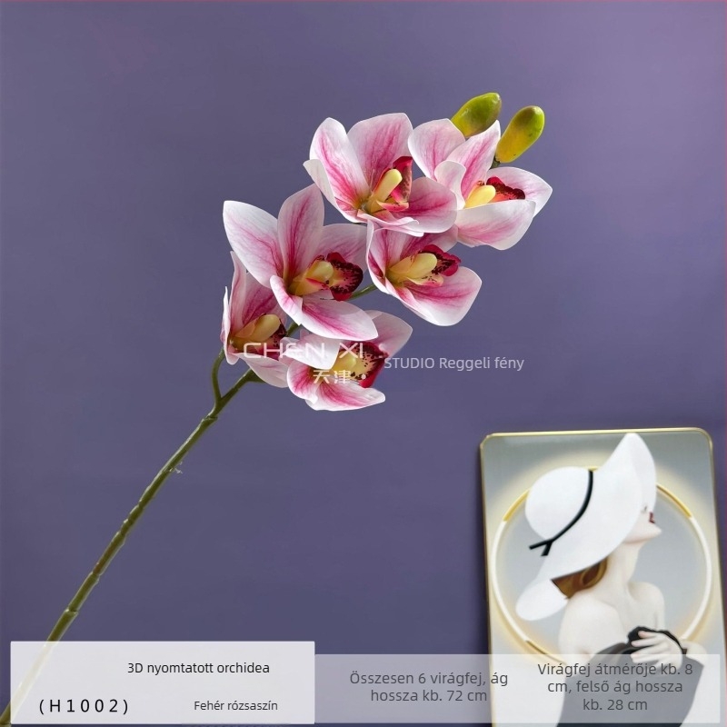 Kiváló minőségű 3D-s Phalaenopsis orchidea művirág, nagy orchidea, élethű esküvői dekoráció
