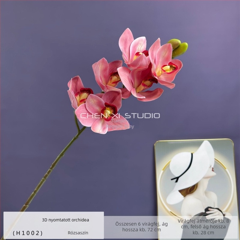 Kiváló minőségű 3D-s Phalaenopsis orchidea művirág, nagy orchidea, élethű esküvői dekoráció