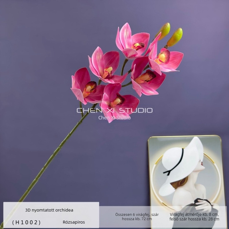 Kiváló minőségű 3D-s Phalaenopsis orchidea művirág, nagy orchidea, élethű esküvői dekoráció