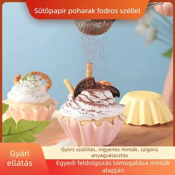 Egyszer használatos sütőpapíros muffinformák mini muffinokhoz, PE bevonattal az alján, sütőben használható