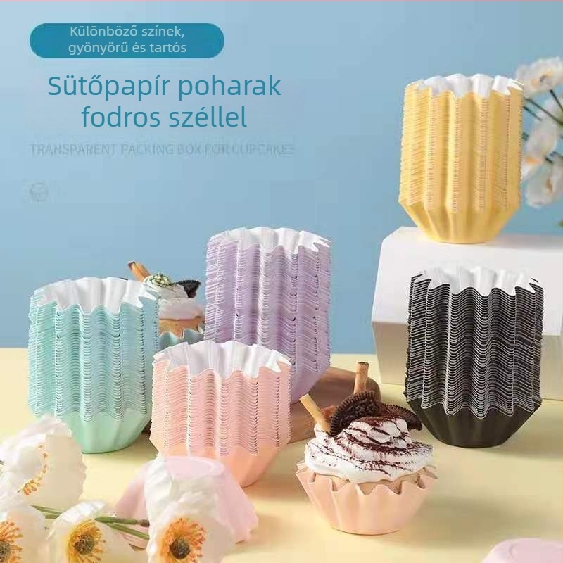 Egyszer használatos sütőpapíros muffinformák mini muffinokhoz, PE bevonattal az alján, sütőben használható