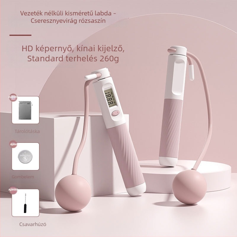 Vezeték nélküli és kötéles kettős használatú ugrókötél digitális számlálóval, professzionális terheléses zsírégetés, nőknek