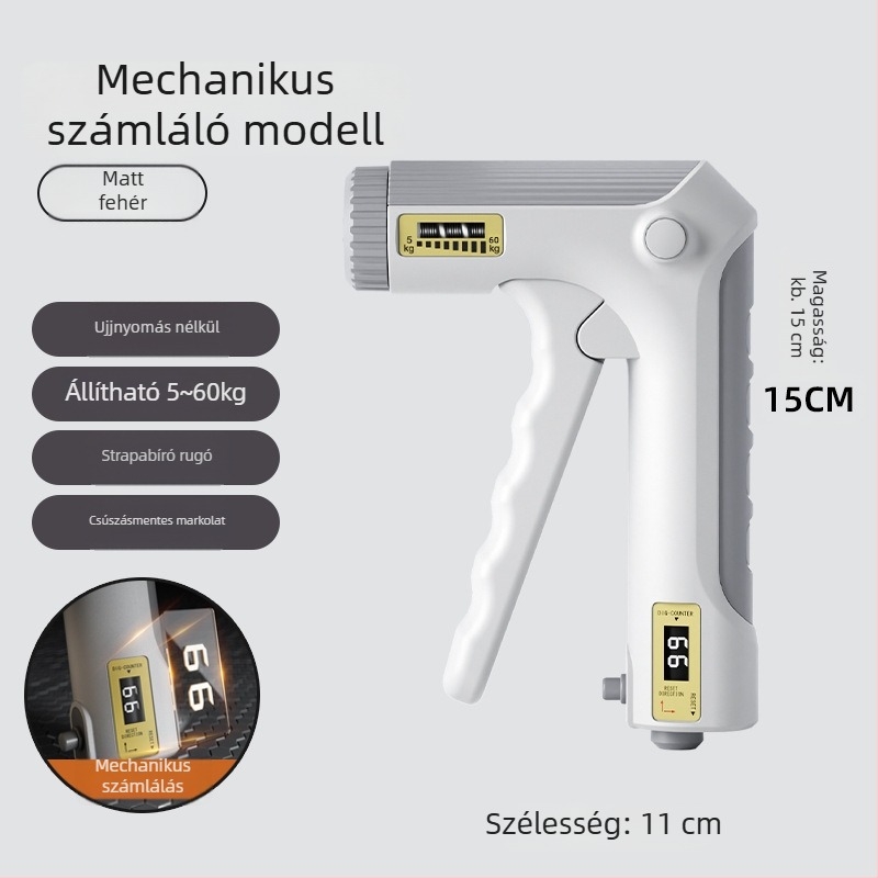 Fogáserő-edző készülék kéz- és ujjak számára, rehabilitáció és edzés, ujjnyomás-számlálóval