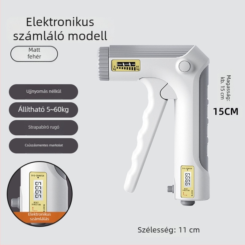 Fogáserő-edző készülék kéz- és ujjak számára, rehabilitáció és edzés, ujjnyomás-számlálóval