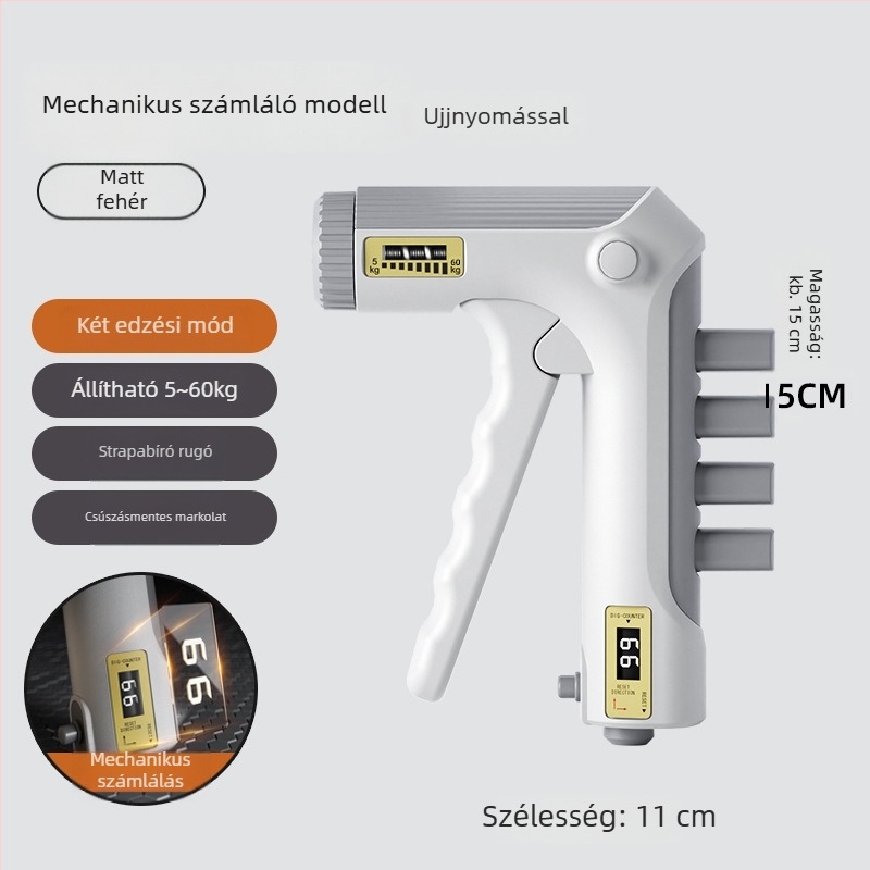 Fogáserő-edző készülék kéz- és ujjak számára, rehabilitáció és edzés, ujjnyomás-számlálóval