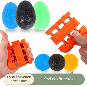 Szilikon fogás-erősítő labda, tojás alakú, puha zselés textúra, visszapattanó labda, öt ujjas fogógyűrű