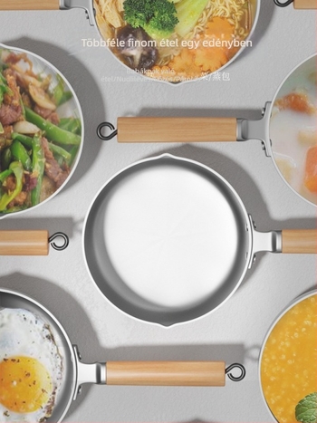 Japán stílusú tapadásmentes kis edény gázfőzéshez, egy személységes adaghoz – tészta, leves és tej számára.