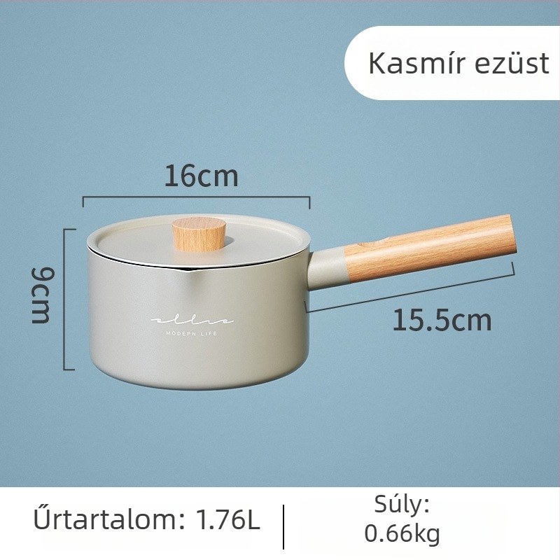 Japán stílusú tapadásmentes kis edény gázfőzéshez, egy személységes adaghoz – tészta, leves és tej számára.