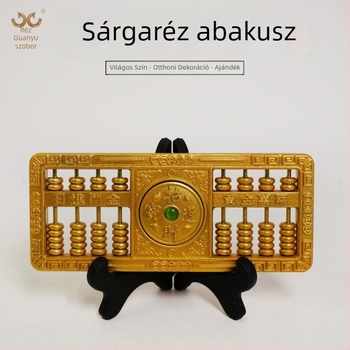 Antik rézkollekció, sárgaréz abakusz szerencsehozó, finoman kidolgozott réz abakusz, réz dísz