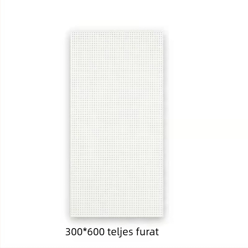 600x600 alumínium mennyezetpanel perforált mikrolyukakkal, integrált mennyezethez, irodák, iskolák és gyárak számára