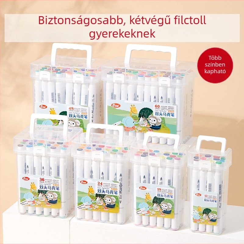 Kétoldalú marker toll puha véggel és kés végével – diákok művészeti óráin, graffiti színezéshez és akvarell jegyzeteléshez