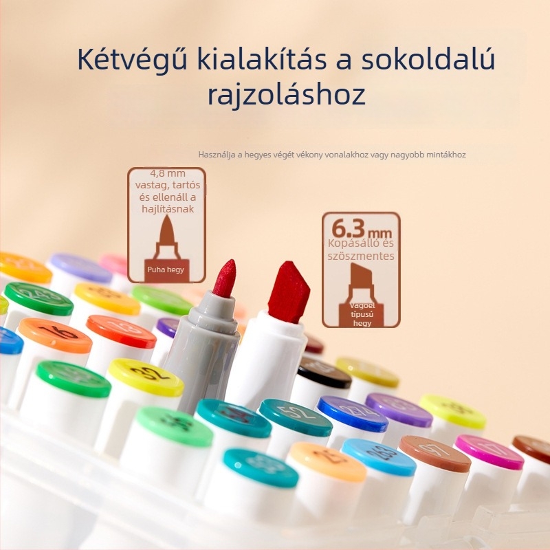 Kétoldalú marker toll puha véggel és kés végével – diákok művészeti óráin, graffiti színezéshez és akvarell jegyzeteléshez
