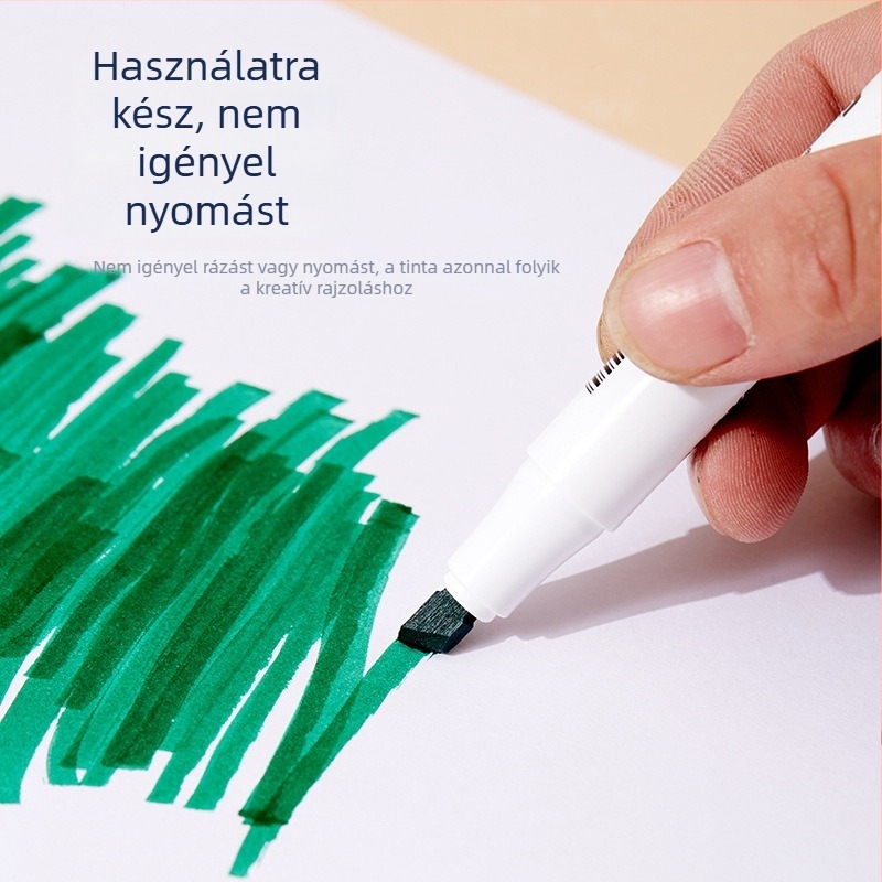 Kétoldalú marker toll puha véggel és kés végével – diákok művészeti óráin, graffiti színezéshez és akvarell jegyzeteléshez