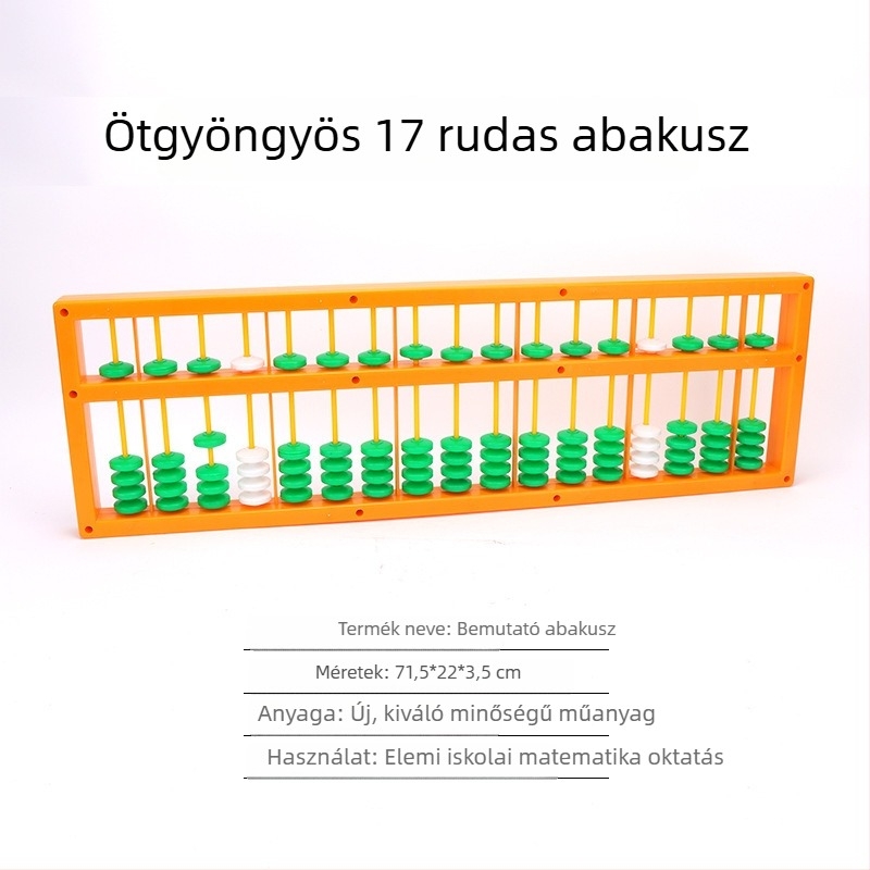 Deju oktatási abakusz matematikai bemutatóhoz, 5- és 7-bogyós kivitel, 17 szintű modell, iskolai oktatási segédeszköz