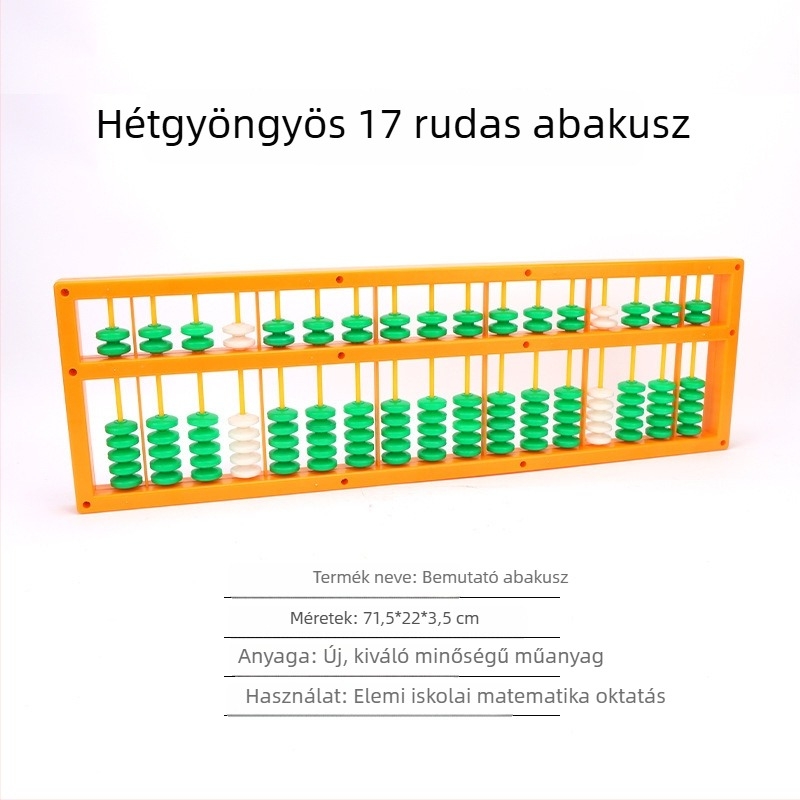 Deju oktatási abakusz matematikai bemutatóhoz, 5- és 7-bogyós kivitel, 17 szintű modell, iskolai oktatási segédeszköz