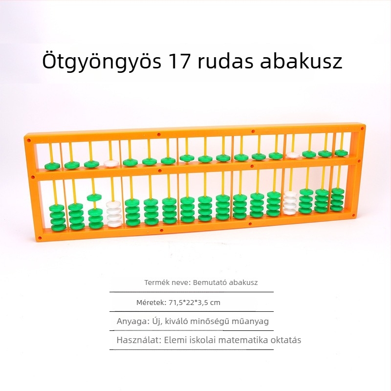 Deju oktatási abakusz matematikai bemutatóhoz, 5- és 7-bogyós kivitel, 17 szintű modell, iskolai oktatási segédeszköz