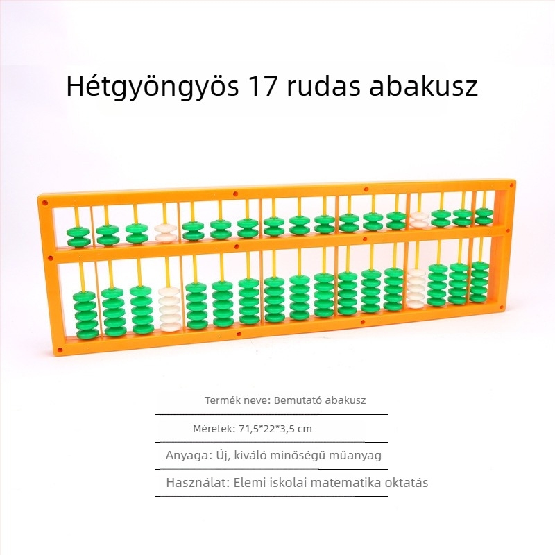 Deju oktatási abakusz matematikai bemutatóhoz, 5- és 7-bogyós kivitel, 17 szintű modell, iskolai oktatási segédeszköz