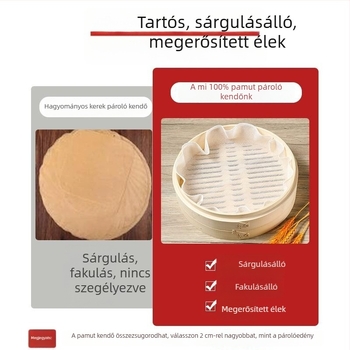 Nem tapadó gőzölő kendő otthoni használatra, 100% pamutból, vastított, gőzöléshez kenyérgombócokhoz, gőzölő matrac