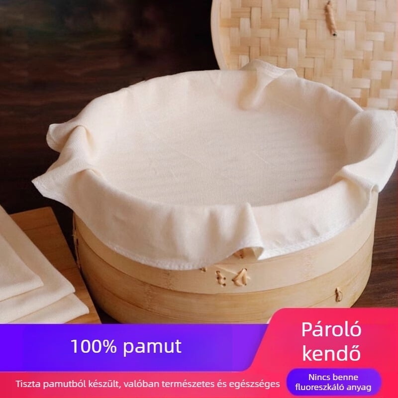 Nem tapadó gőzölő kendő otthoni használatra, 100% pamutból, vastított, gőzöléshez kenyérgombócokhoz, gőzölő matrac