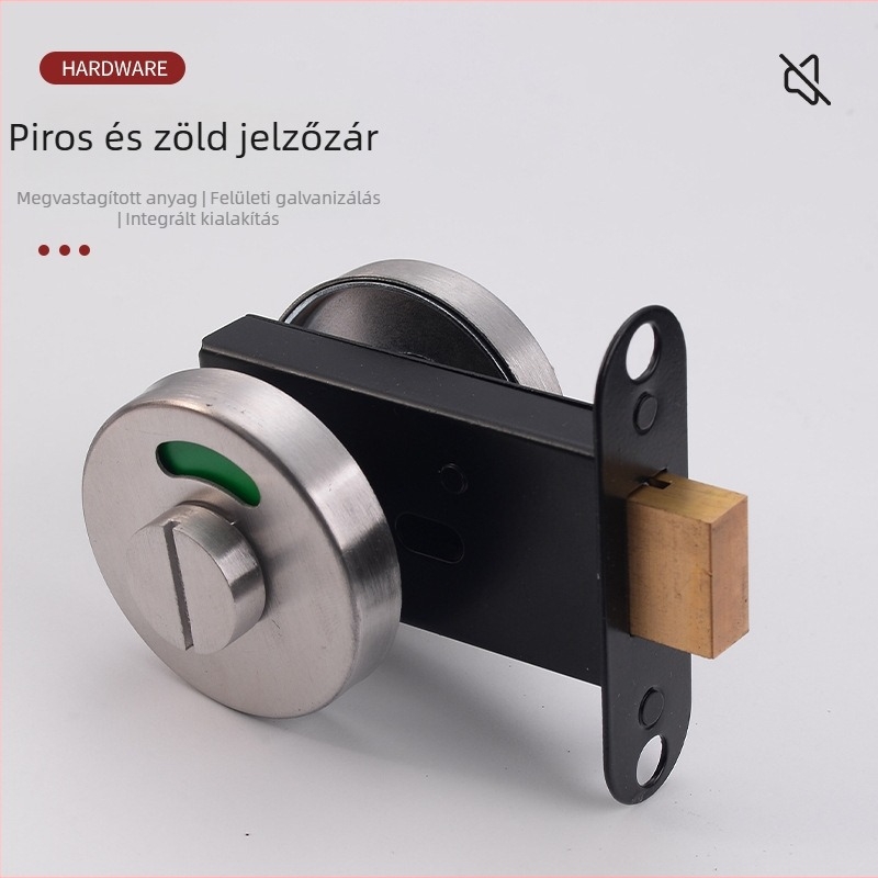 Nyilvános mosdó válaszfalakhoz mortise zár, vörös/zöld jelzőzárral
