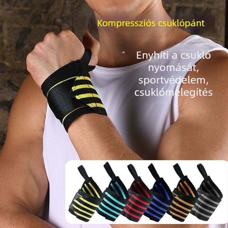 Külső sportokhoz készült csuklótámasz – edzéshez és súlyemeléshez használt kompressziós szalag, ficam elleni védelem