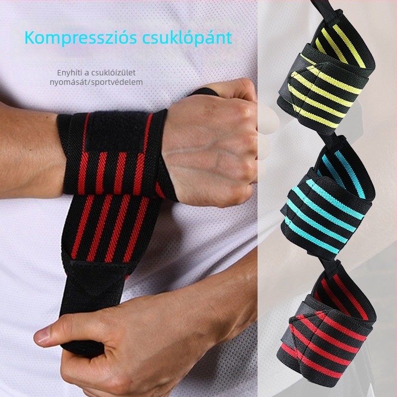 Külső sportokhoz készült csuklótámasz – edzéshez és súlyemeléshez használt kompressziós szalag, ficam elleni védelem