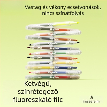 Kétoldalas, rétegezett színű fluoreszkáló jelölő toll szemvédővel, diákoknak, nagy kapacitás, gyors száradás