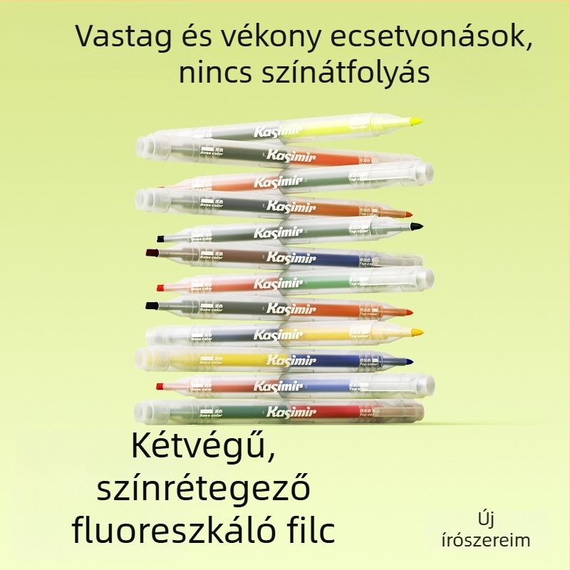 Kétoldalas, rétegezett színű fluoreszkáló jelölő toll szemvédővel, diákoknak, nagy kapacitás, gyors száradás