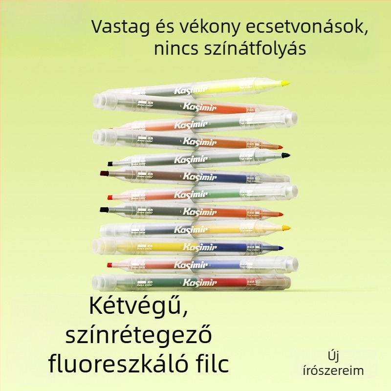 Kétoldalas, rétegezett színű fluoreszkáló jelölő toll szemvédővel, diákoknak, nagy kapacitás, gyors száradás