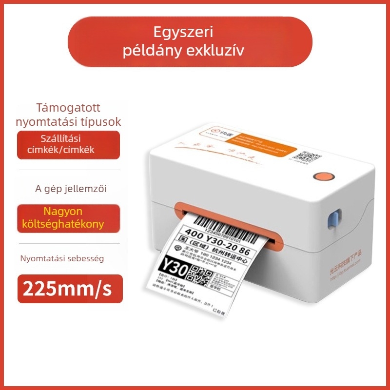 KM202MD termikus címkenyomtató vonalkódokhoz és öntapadós címkékhez — USB, 200dpi, 225mm/s
