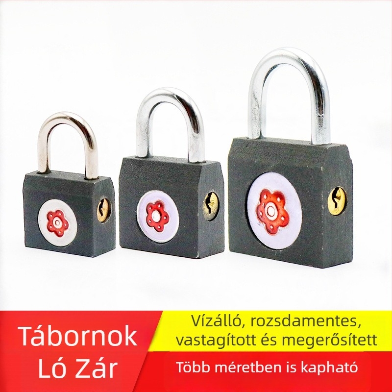Plum Blossom vasból készült lakat, vízszintes nyitású, fiókzár, fürdőszobai zár HK01