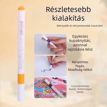 Víz alapú akril filctollak általános iskolások számára, átlátszatlan, színes, egymásra tehetők.