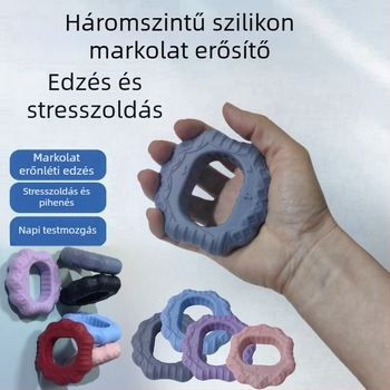Szilikon fogás-erősítő – ujjak izmainak edzésére szolgáló gyűrű, edző az alkarhoz és a kéz fogásához
