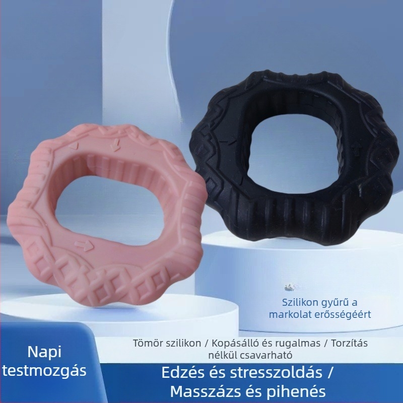 Szilikon fogás-erősítő – ujjak izmainak edzésére szolgáló gyűrű, edző az alkarhoz és a kéz fogásához