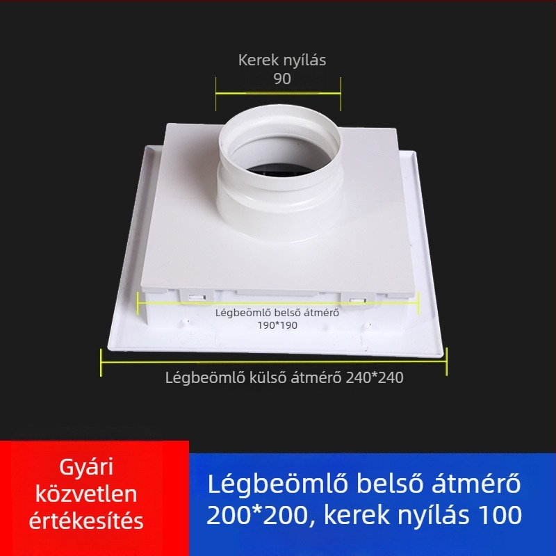 ABS kétszintes lamellás légkiárató, négyszögletes-kerekre alakítható rács központi klímához