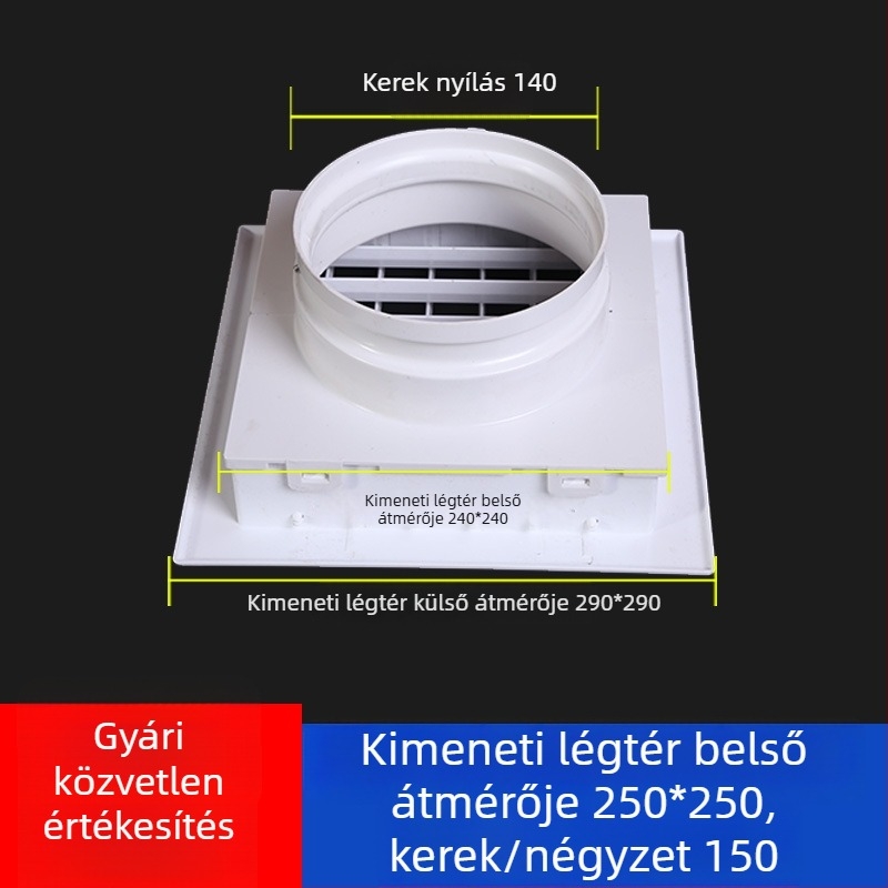 ABS kétszintes lamellás légkiárató, négyszögletes-kerekre alakítható rács központi klímához