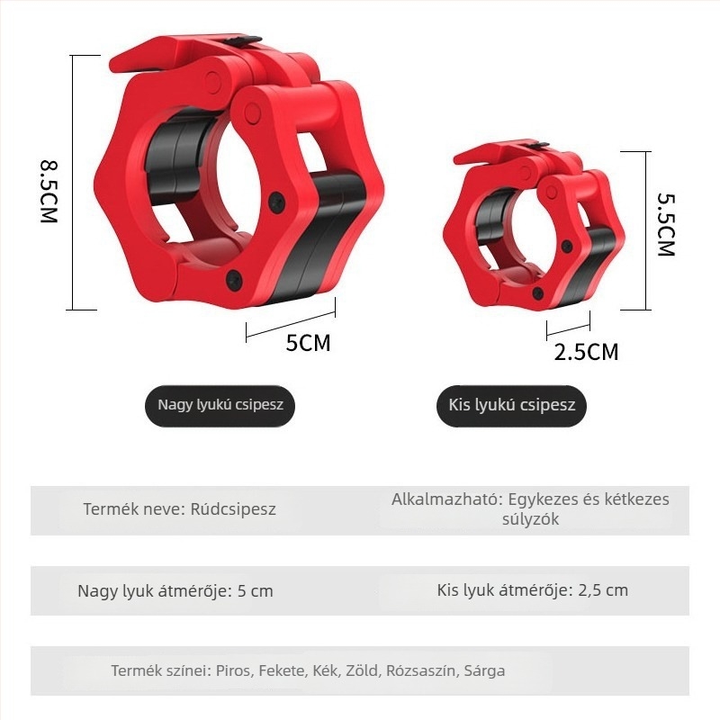 50 mm-es ABS műanyag rúdcsipesz fejzárral