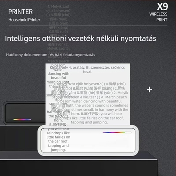 Kompakt A4 termikus nyomtató Bluetooth-tal címkékhez és fényképekhez, tintamentes nyomtatás